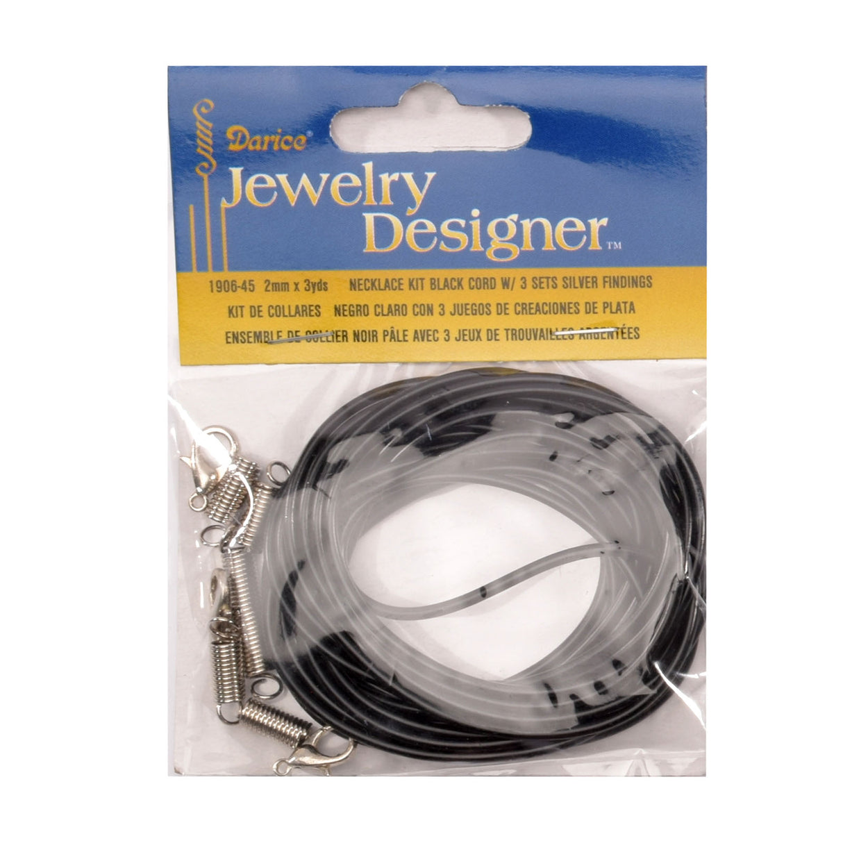 Darice • Kette schwarz+Verschluss 2mm 2,7m.