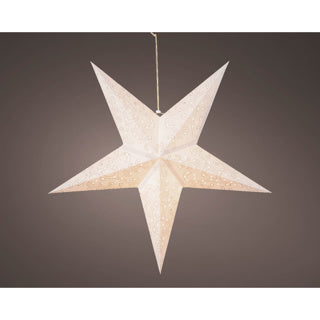 Kaemingk LED-Sternpapier, stabil, für den Innenbereich, weiß, warmweiß, 60 cm