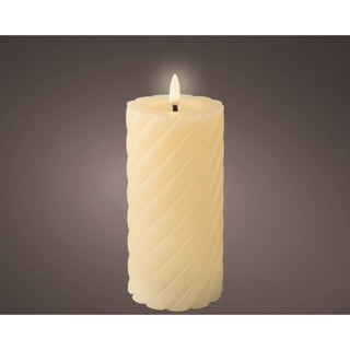 Kaemingk LED-Kerze, Wachs, stabil, für den Innenbereich, Creme, H. 17,3 cm, T. 7,5 cm