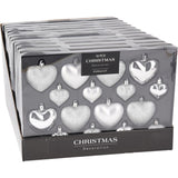 No brand Weihnachtskugel Herz 8x65 8x45mm silber | 3 Stück