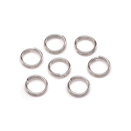 Vaessen creative • Ringe doppelt 6mm 50 Stück Silber