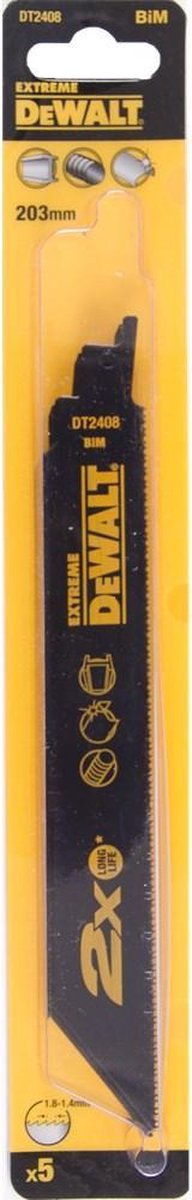 Dewalt DT2408L-QZ-Serie – Säbelsägeblatt – 203 mm – für Metall und Stahl – 14 18 TPI