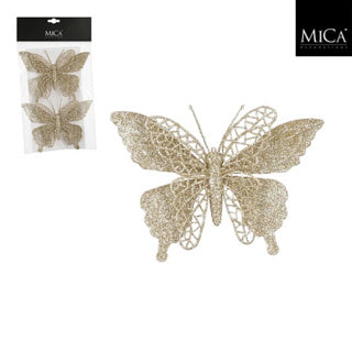 Edelman Clip Schmetterling Champagner 2 Stück - L16xB11cm | 5 Stück