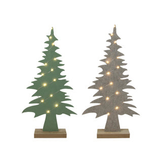 Weihnachtsbaumfilz beige l.grün LED-Draht 51cm 2-fach sortiert | 4 Stück