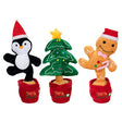 Weihnachtsplüsch Sing Light Dance 35cm 3-sortig 3xaa Batt inkl. Weihnachtsbaum und Pinguin