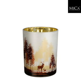 Teelichthalter Hirsch gold - H12,5xT10cm