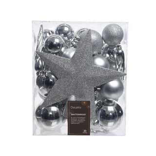 Kaemingk Weihnachtskugeln Polystyrol glänzend, matt, Glitzermix, Durchmesser 8 cm