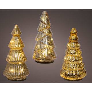 Kaemingk Mikro-LED-Boom aus Glas, stabiler Innendurchmesser: 9 cm x Höhe: 17,5 cm