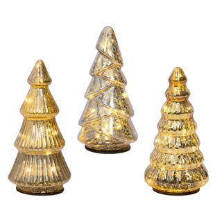 Kaemingk Mikro-LED-Boom aus Glas, stabiler Innendurchmesser: 9 cm x Höhe: 17,5 cm