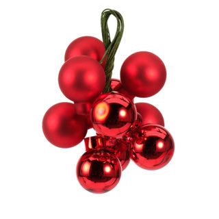 Kerstballen op draad glas shiny, matt mixdia2cm | 48 stuks