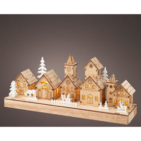 LED-Landschaft aus Sperrholz, innen stabil, L. 8 cm x B. 30 cm x H. 13,5 cm