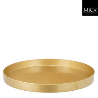 Mila Dekorationstablett aus recyceltem Kunststoff, goldfarben, H3xT32cm