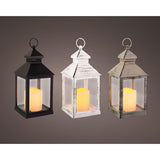 Kaemingk LED-Laterne, Kunststoff, quadratisch, Feuer, Flammeneffekt, für den Innenbereich, 3 Farben, sortiert 11 cm x B 11 cm x H 22,5 cm | 2 Stk