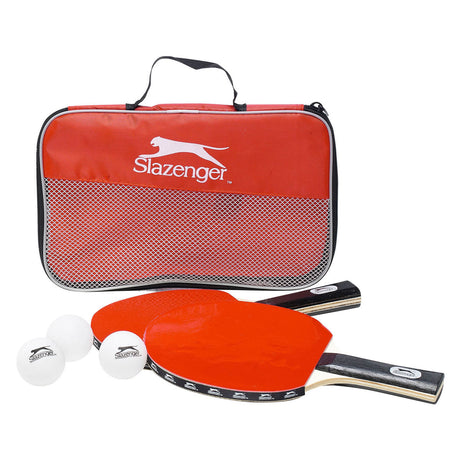 Slazenger Tischtennis-Set 6-teilig – mit 4 Tischtennisbällen und 2 Tischtennisschlägern – Tischtennis-Set mit Aufbewahrungstasche