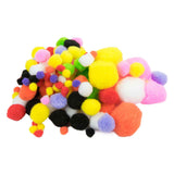 Farbige Pompons, 100 Stück.