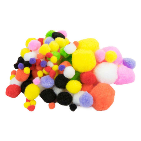 Farbige Pompons, 100 Stück.