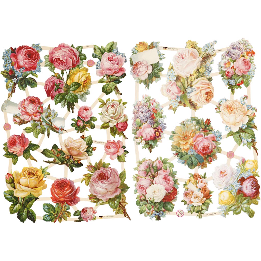 Creativ Company Vintage Pictures Roses, 2 Blätter