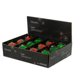 Kerstballen glas shiny with green leaves 2col ass | 12 stuks