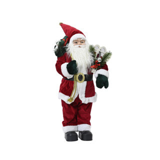 Kerstman polyester plastic body with red coat