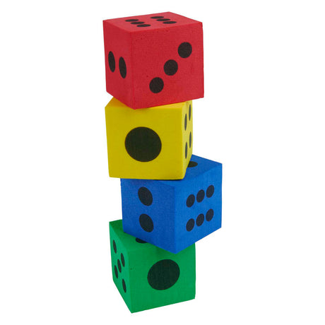 Eddy toys gekleurde foam dobbelstenen - 4st.