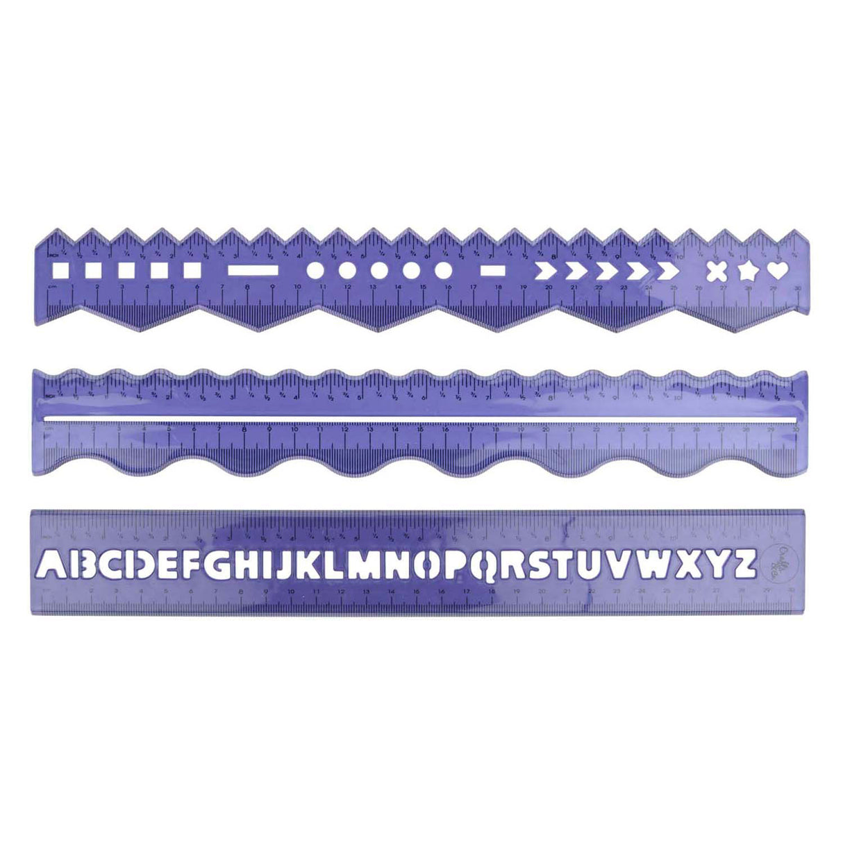 Kreativ-Linealset 30cm, 3-tlg.