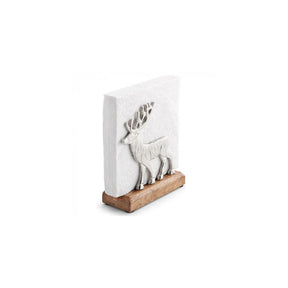 Ambiente Serviettenhalter Rentier aus silbernem Metall mit Mangoholz
