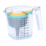 Alpina Messbecher-Set 9-teilig – Messset mit Messbecher 1 Liter – stapelbare Messbecher – inklusive Trichter und Schaber und Messlöffel