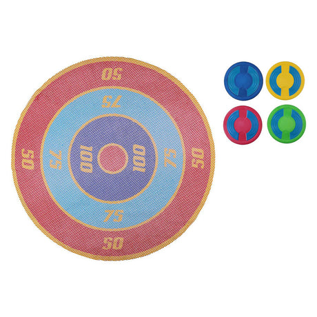 Eddy Toys Wurfspiel 5-teilig – Schwimmbadspielzeug für Kinder – schwimmendes Zielspiel mit Scheiben – Spiel für Wasser und Garten – Durchmesser 65 cm – mehrfarbig