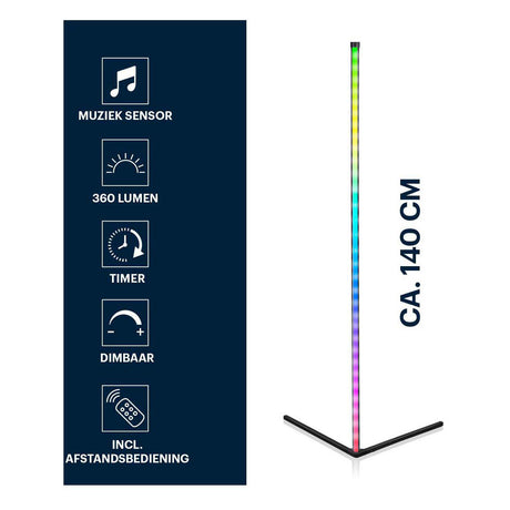 Grundig LED-Eckleuchte mit Fernbedienung, 140cm