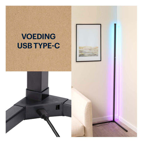 Grundig LED-Eckleuchte mit Fernbedienung, 140cm