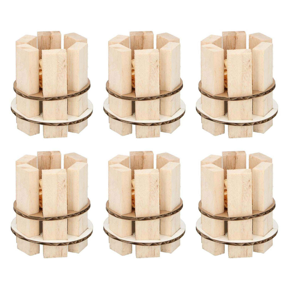 Feueranzünder aus Holz, 6er-Pack