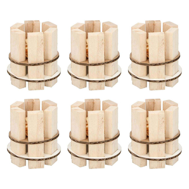 Feueranzünder aus Holz, 6er-Pack