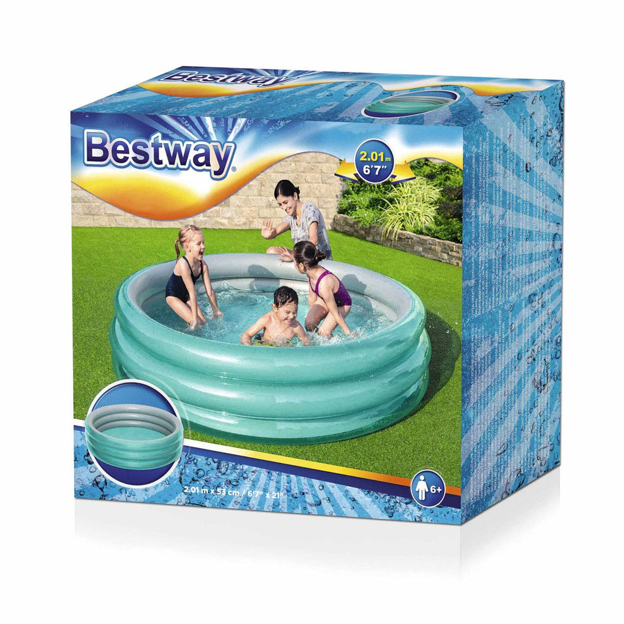 Bestway Kinderbecken rund groß metallisch, 201cm