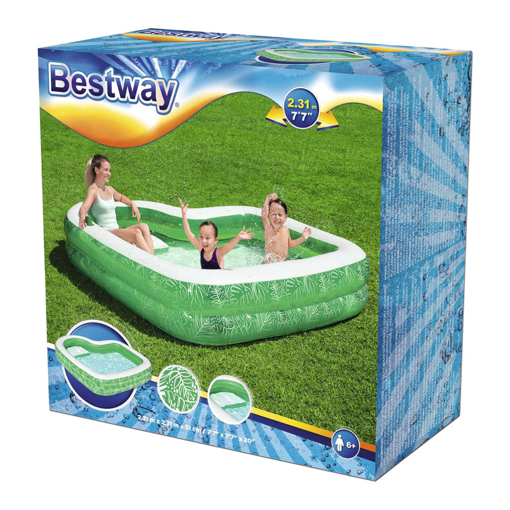 Bestway Familienpool rechteckiges tropisches Paradies mit Sitz, 231 cm