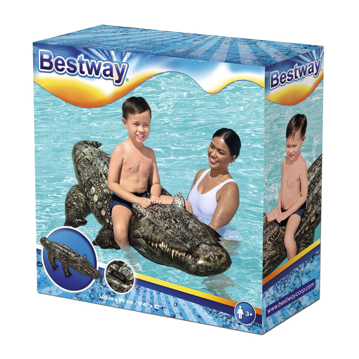 Bestway Rider realistisches Krokodil aufblasbar, 184 cm