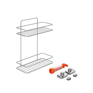 Badkamer rek rechthoekig vacuum fix 26x13x35 cm