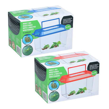 Markenlose Sans-Marque-Insektenbox mit Deckel – transparente Kunststoff-Insektenbox 1,8 Liter.