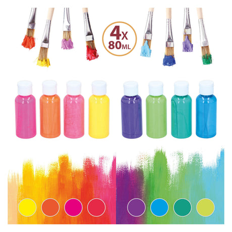 Acrylfarbe Neon, 4 Stk.