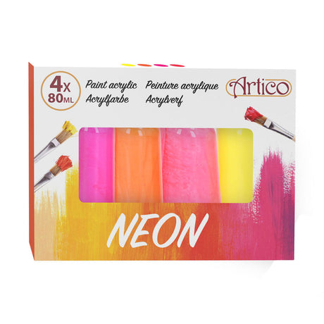 Acrylfarbe Neon, 4 Stk.