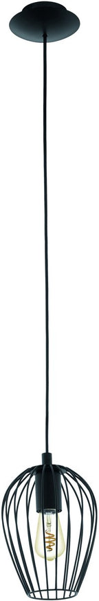 Eglo newtown hanglamp - e27 - ø 16 cm - zwart