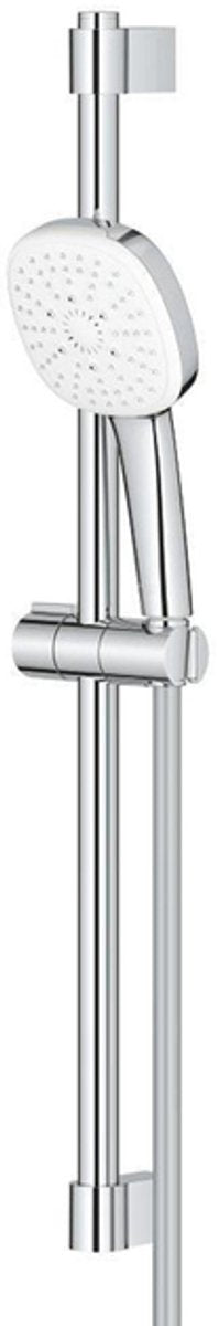 Grohe Tempesta 110 Cube Schiebestangenset – 60 cm – quadratische Handbrause – 3 Strahlarten – glatter Brauseschlauch – Chrom