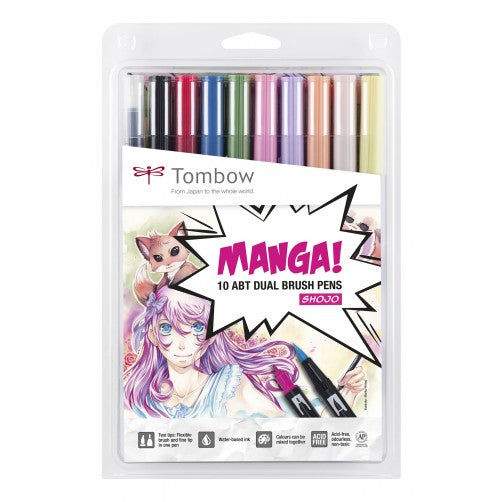 Tombow • Manga Shojo Doppelpinselstift 10 Stück