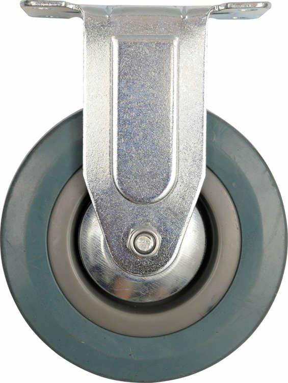 Vorel massief wiel met grijs rubber 100mm