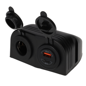 Power line 12 volt contactdoos uni en usb-a + usb-c lader - opbouw