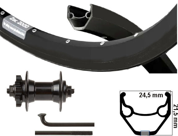 KGS Vorderrad 28 Zoll (622) Disc 6-Loch Ausfallende Felge Speichen schwarz