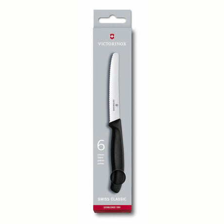 Victorinox Tafelmesser mit Wellenschliff, 6 Stück.