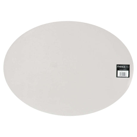 Mesapiu Tischset Lederoptik hellgrau oval 45x33 cm