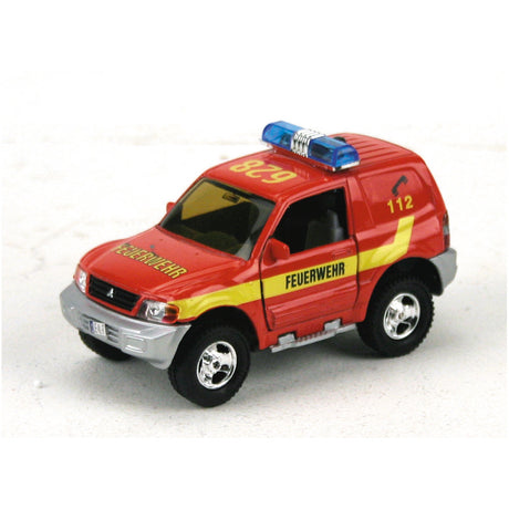 Einfaches deutsches Rückzugsfeuerwehrauto mit Sound