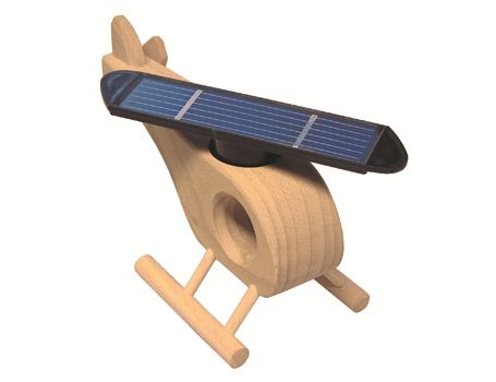 Solexpert Holzhubschrauber mit Solarpanel - Natur