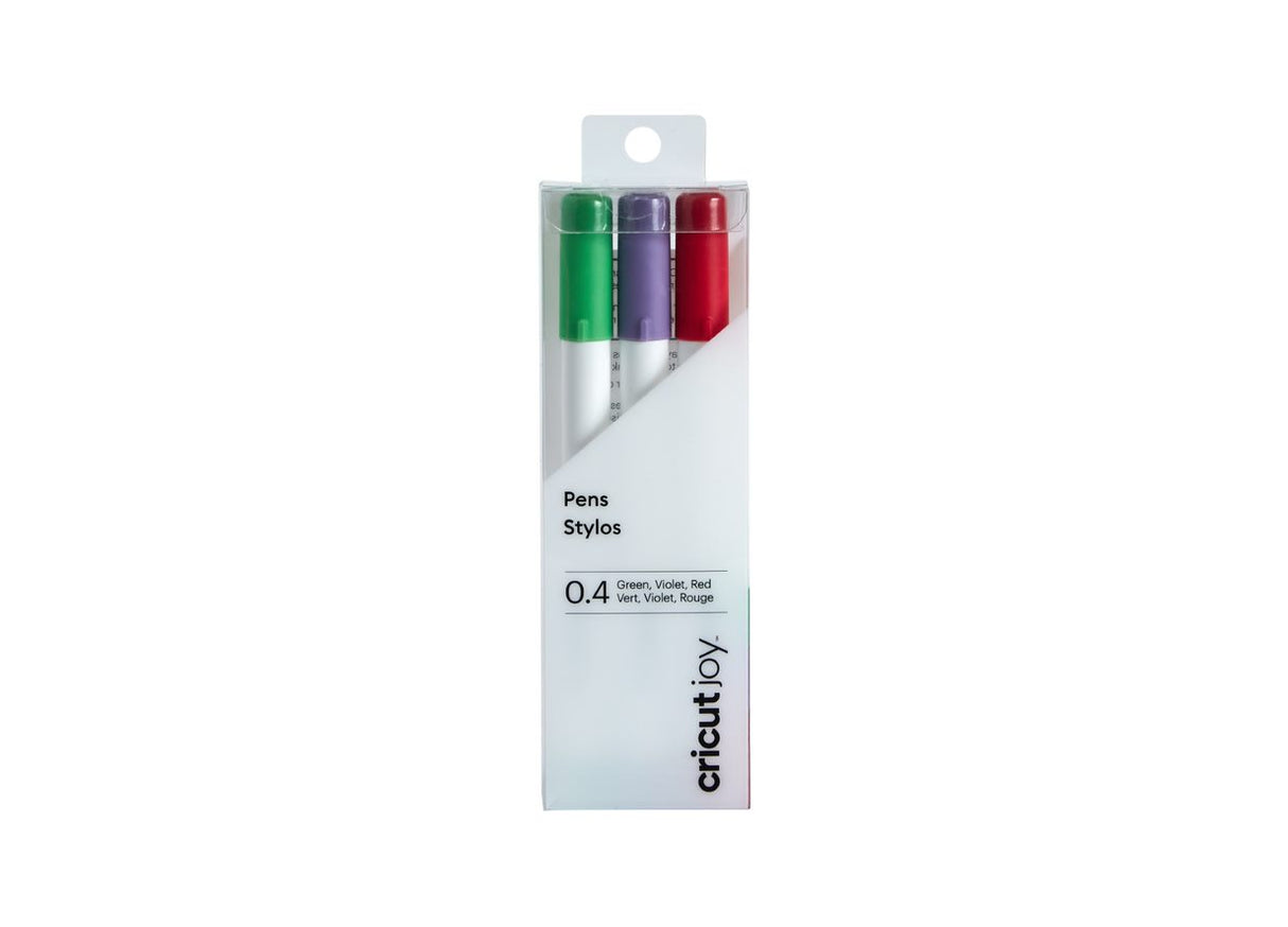 Cricut Joy • Stiftset mit feiner Spitze, 3er-Pack 0,4 (rot, grün, violett)